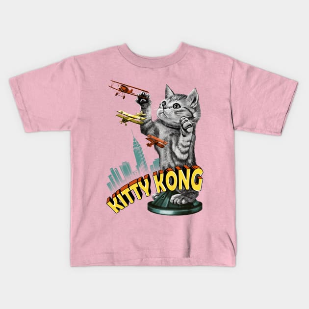 Kitty Kong Kids T-Shirt by Vincent Trinidad Art